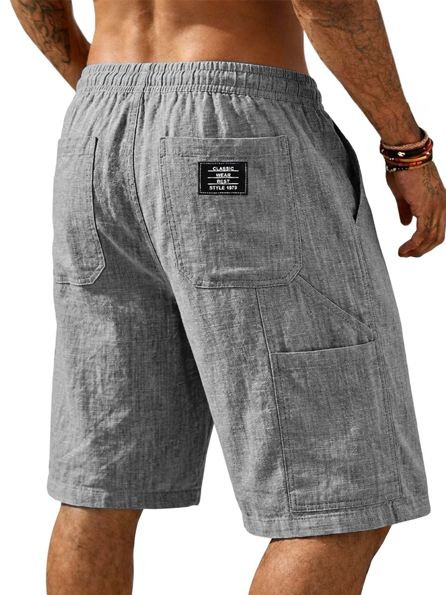 Cotton Linen Multi-pocket Casual Shorts