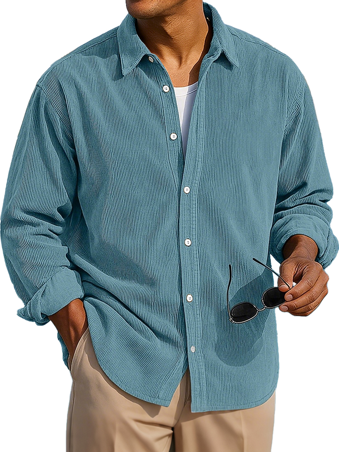 Men's Vintage Corduroy Casual Long-sleeved Shirt