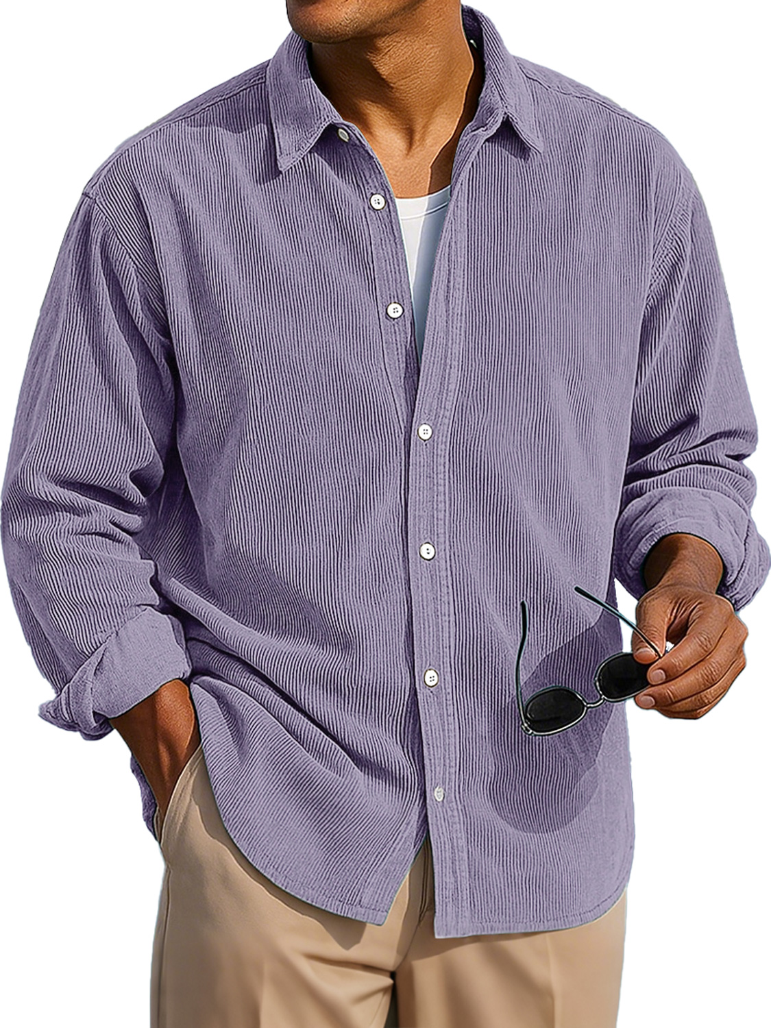 Men's Vintage Corduroy Casual Long-sleeved Shirt