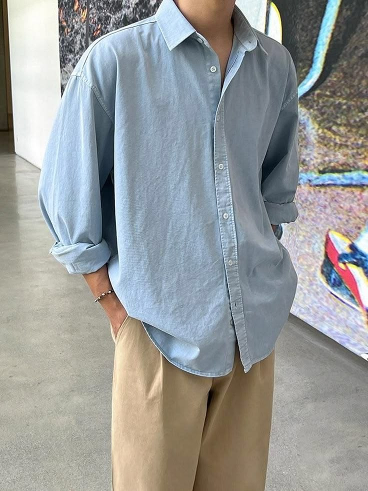Men's Simple Retro Casual Long-Sleeved Shirt