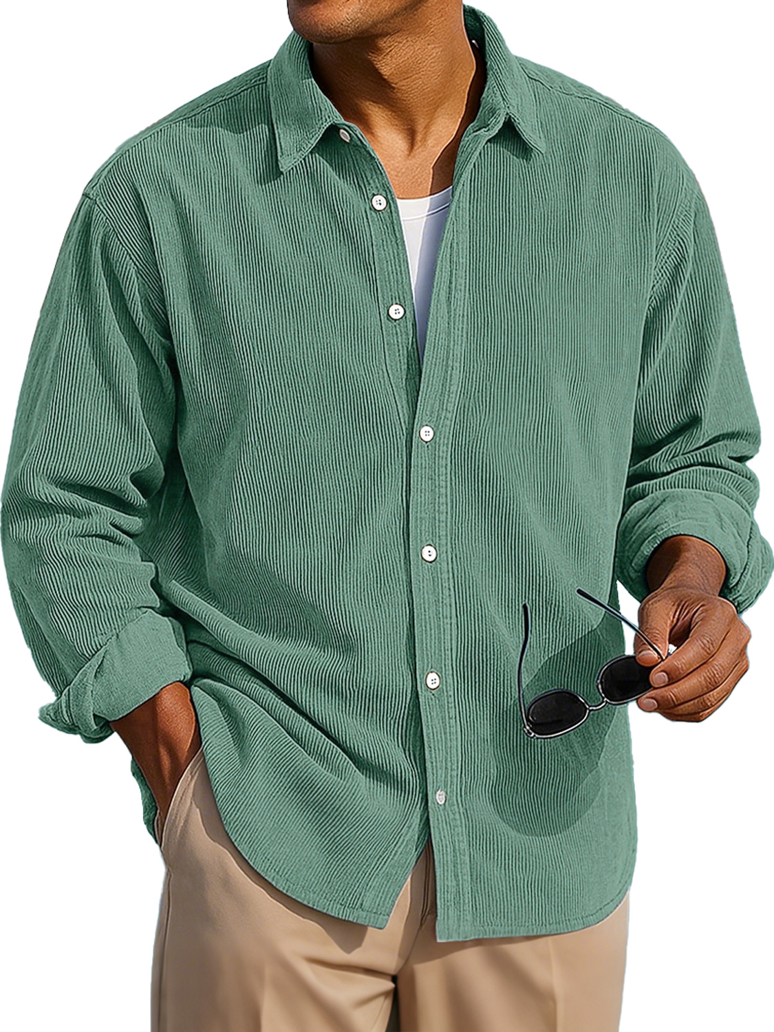 Men's Vintage Corduroy Casual Long-sleeved Shirt