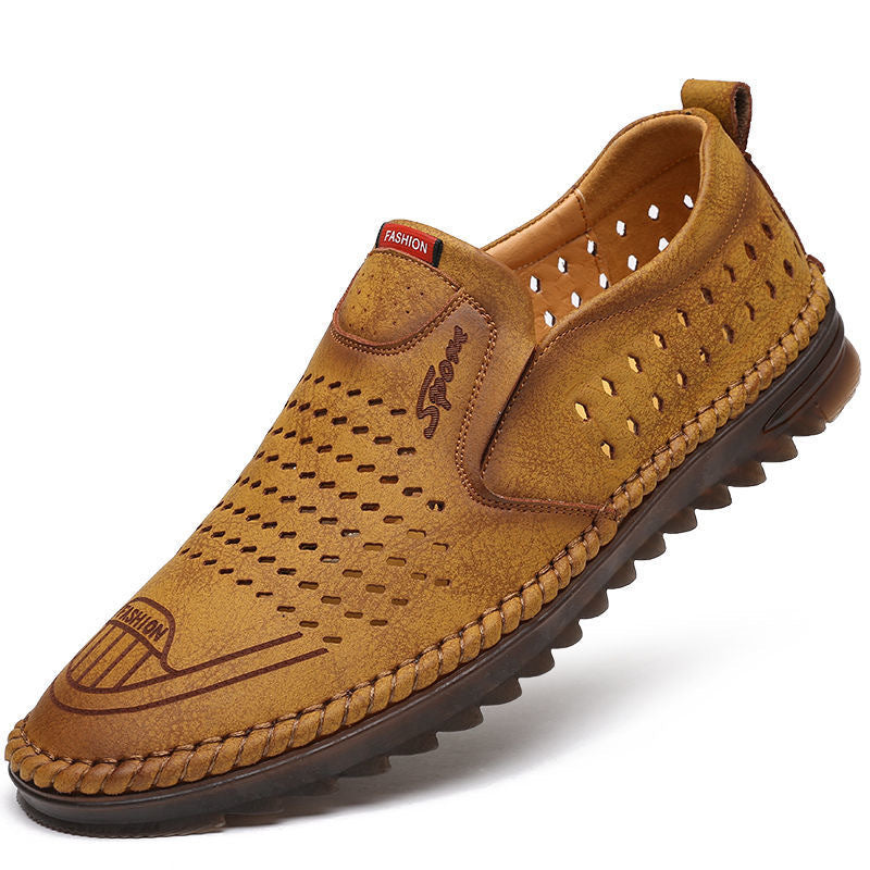 Men's fashion soft leather casual genuine leather shoes non-slip business casual men's shoes
