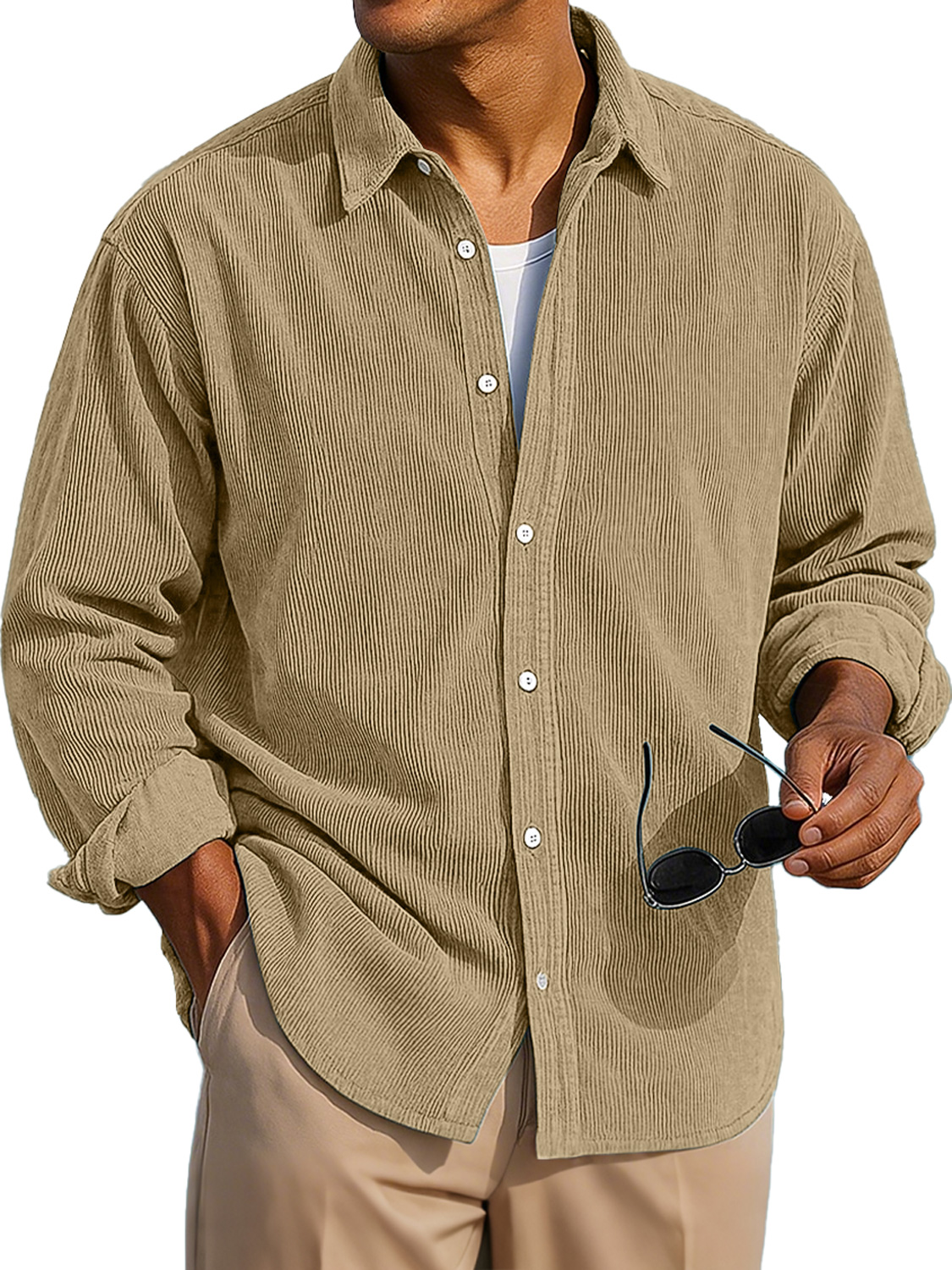 Men's Vintage Corduroy Casual Long-sleeved Shirt