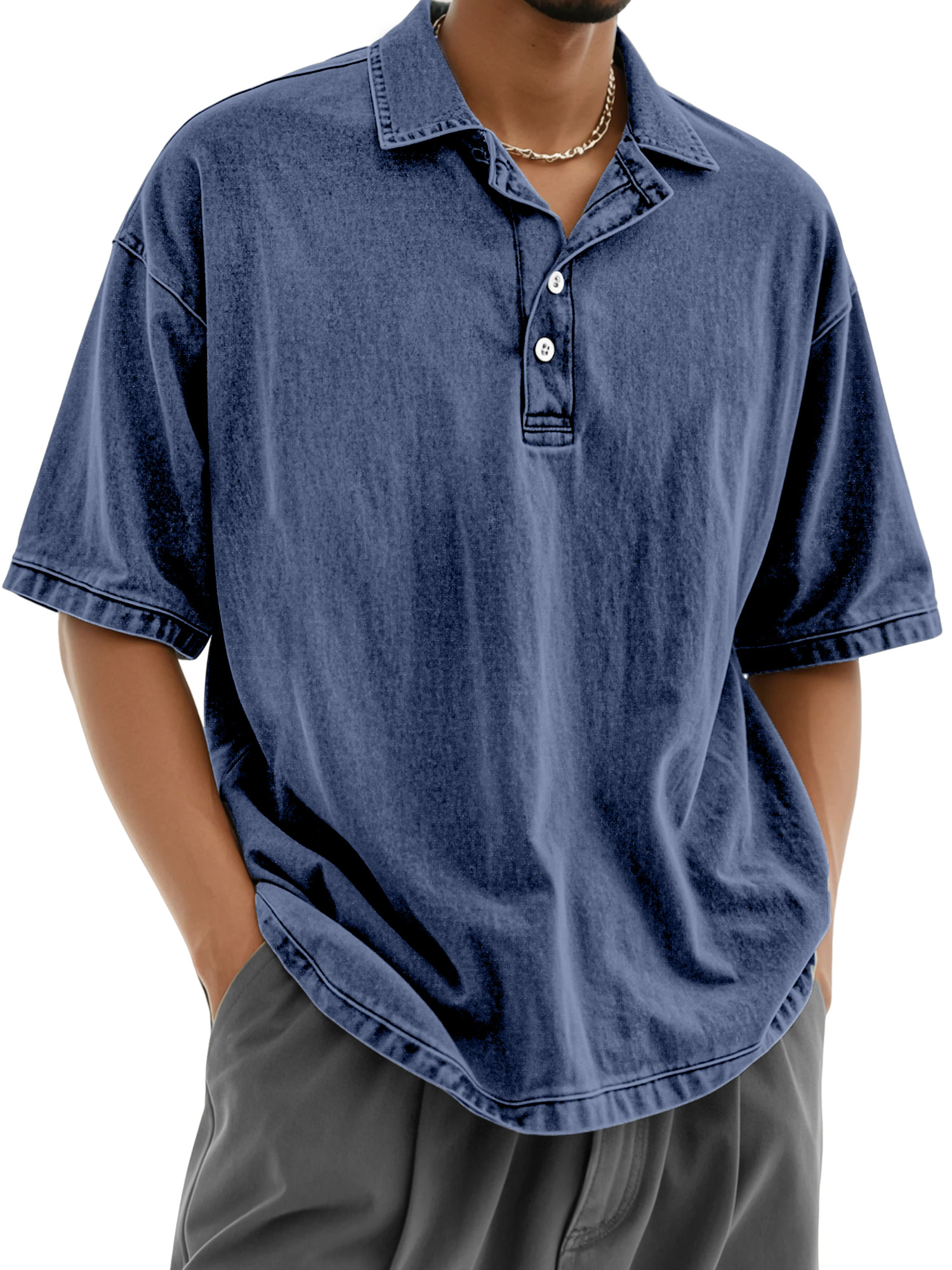 Men's Casual Retro Everyday Button Lapel Short Sleeve POLO Shirt