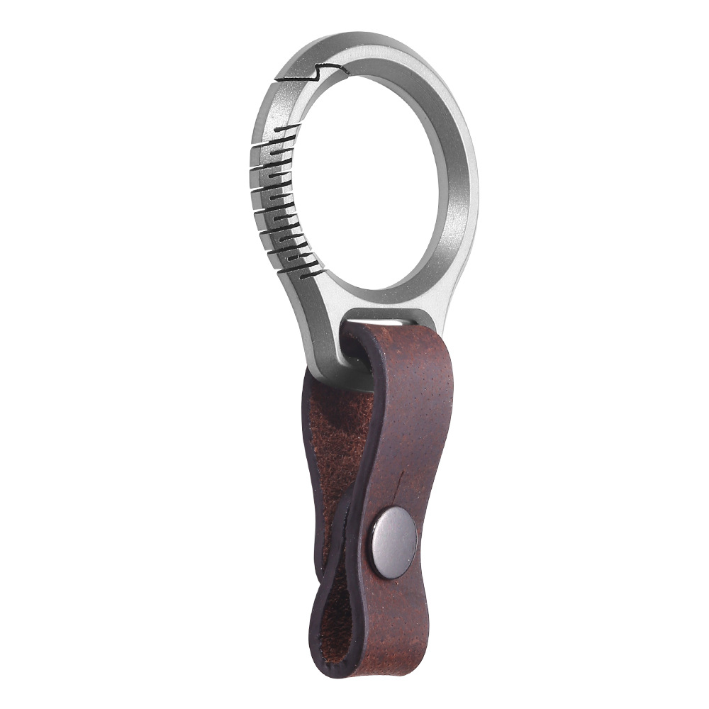 Men's Multifunctional Retro Cowhide EDC Outdoor Keychain