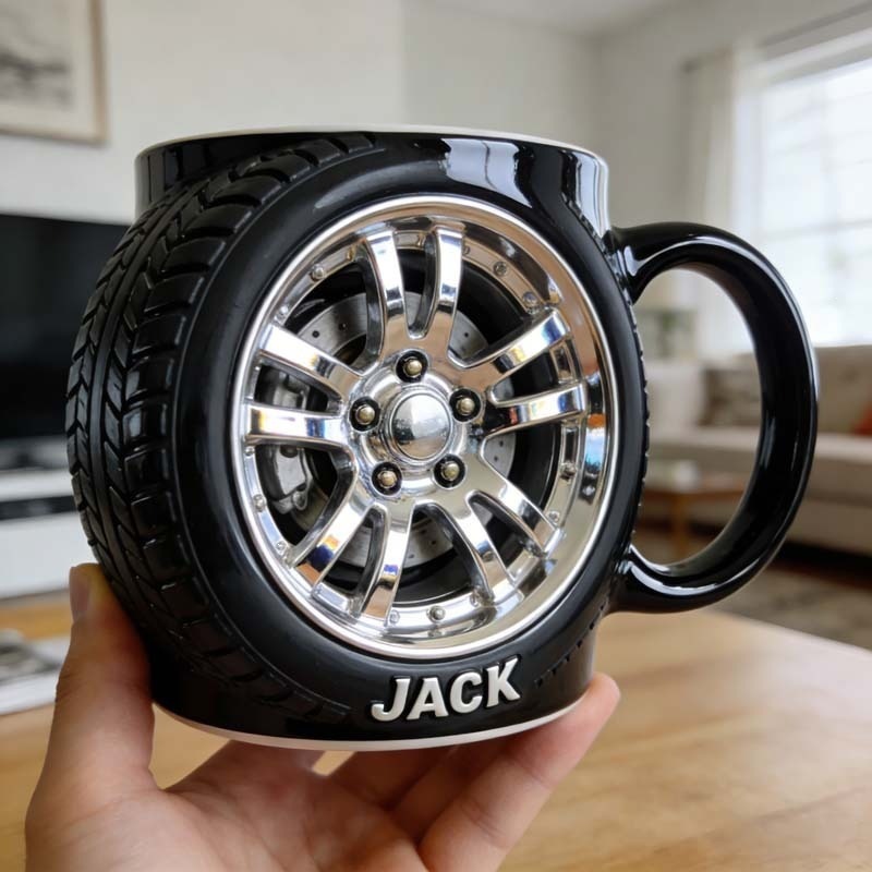 🏎️ The Ultimate Car Lover's Mug: A Wheel-Inspired Masterpiece
