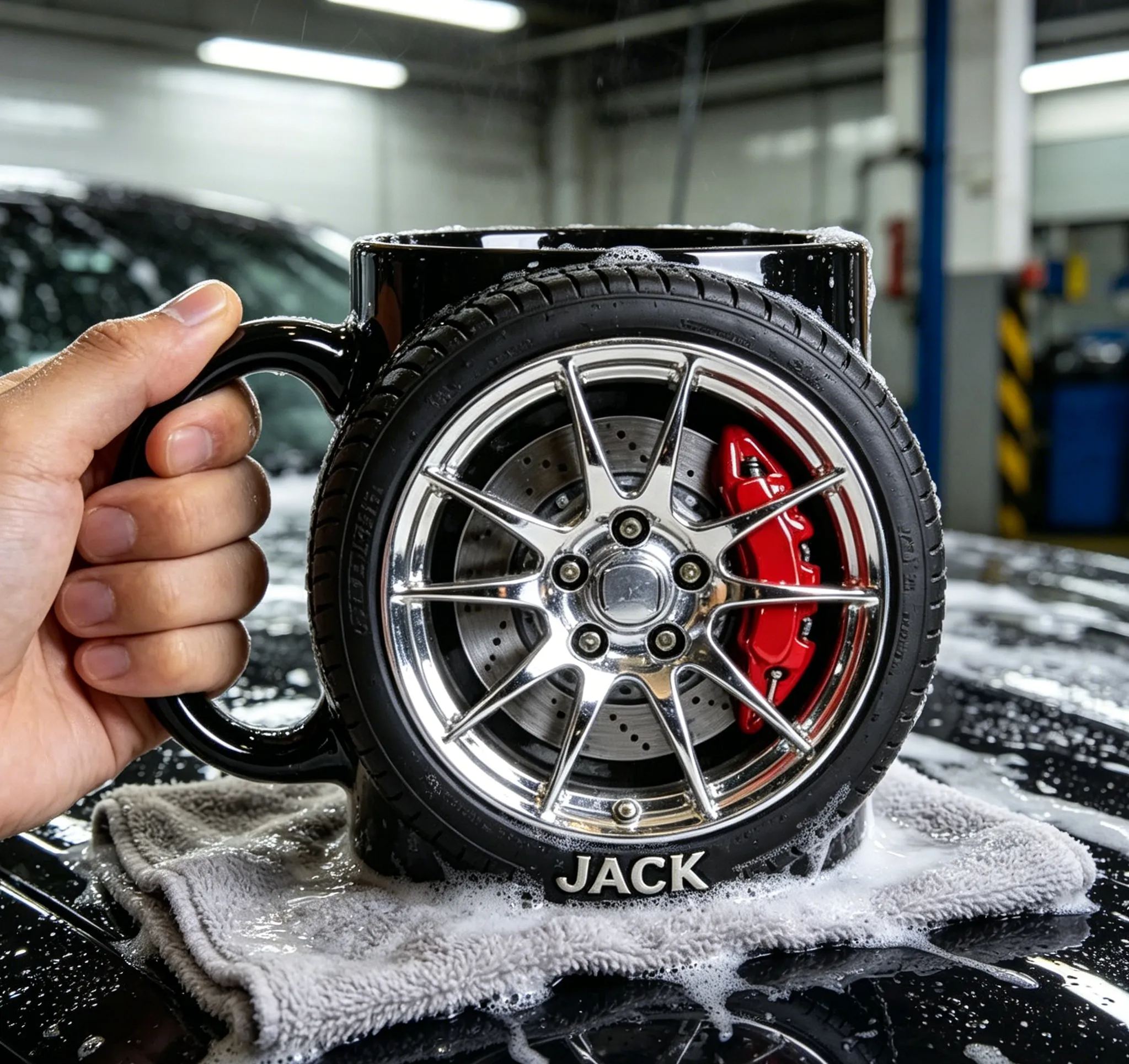 🏎️ The Ultimate Car Lover's Mug: A Wheel-Inspired Masterpiece