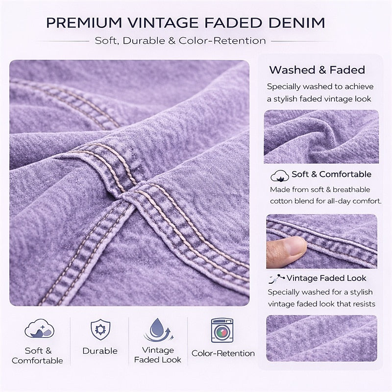 Men’s Vintage Washed Cotton Shirt – Lightweight Casual Short Sleeve Button-Up for Effortless Summer Looks