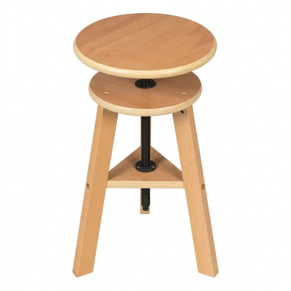 Taburete de madera ajustable para artistas y adultos - Altura regulable de 48 a 66 cm - Uso en estudio, oficina o cocina