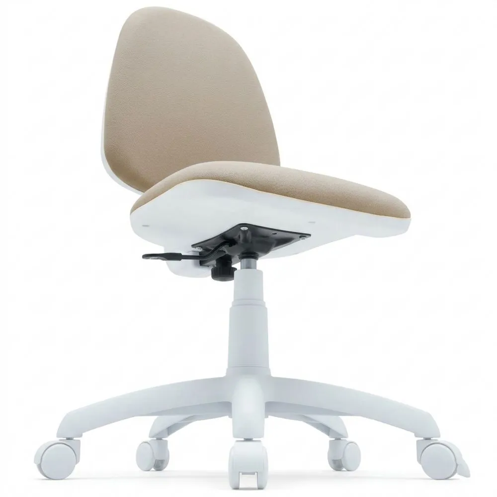 Silla Giratoria Ergonómica con Ruedas (Beige)