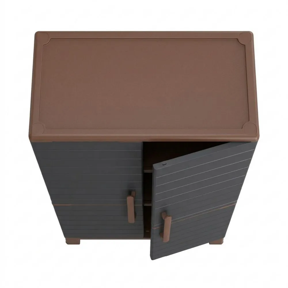 Armario de Almacenamiento con 2 Puertas y 3 Estantes Ajustables - Gris - 70 x 39 x 165 cm