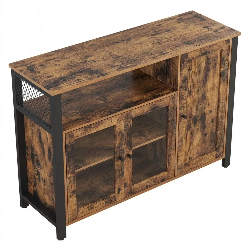 Aparador de Cocina Rústico con 3 Puertas para Salón y Comedor