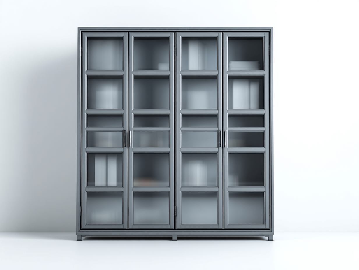 Bücherregal-Holz-Glas-182 x 40 x 198 cm-Grau-Moderner Klassikstil-Codortahome