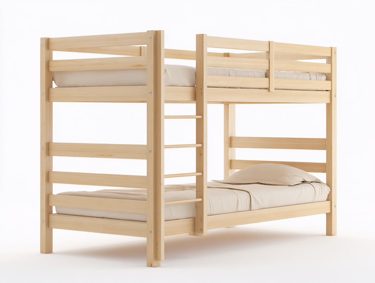 Etagenbetten - Massivholz - 207x102x166 cm - Braun - Modernes Design-Dacorhadecor