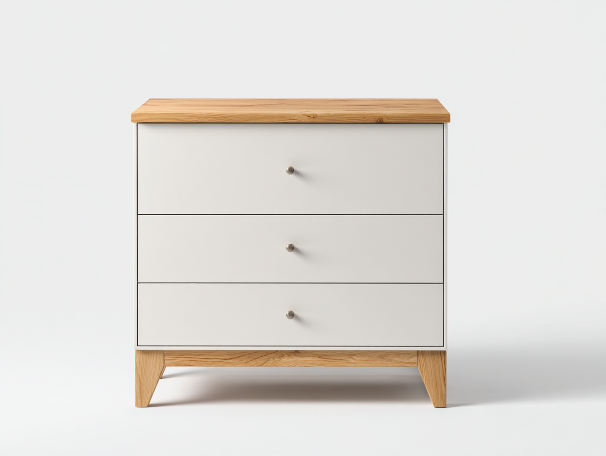 Nachttisch-Holz-63x41x61 cm-Weiß-Braun-Nordischer Stil-Dacorhadecor