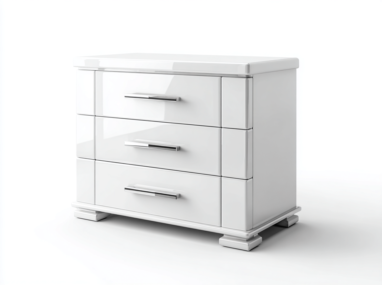 Nachttisch-Holz-60x40x57 cm-Weiß-Modernes Hochglanz Design-Dacorhadecor