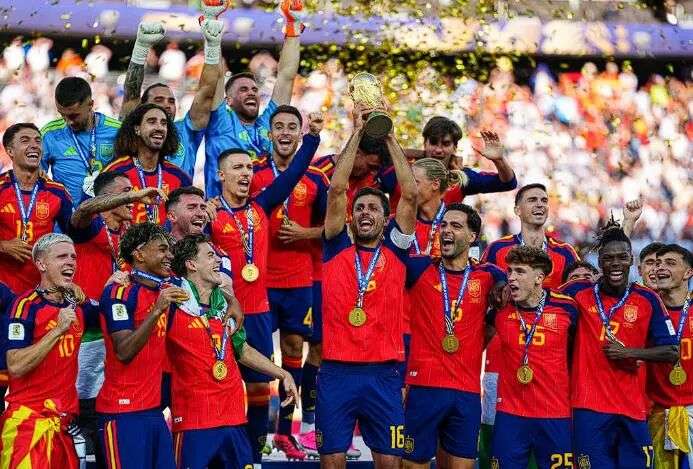 Spain Players Celebrating World Cup Goal