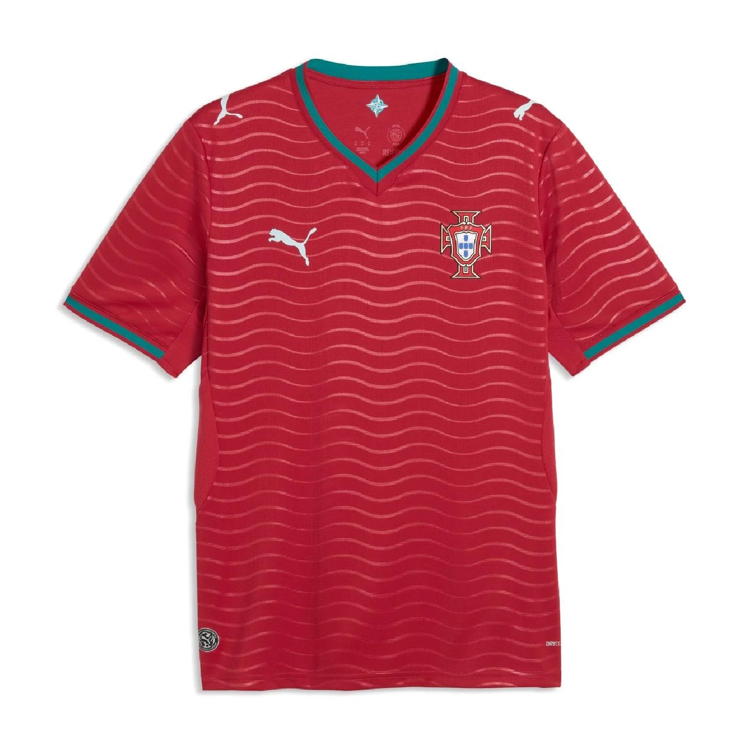 Portugal 2026 Home Jersey - Men's | Wave Inspired Football Shirt Sustainable Regular Fit Soccer Kit-Jersey Chest: 2026 World Cup Soccer Kits