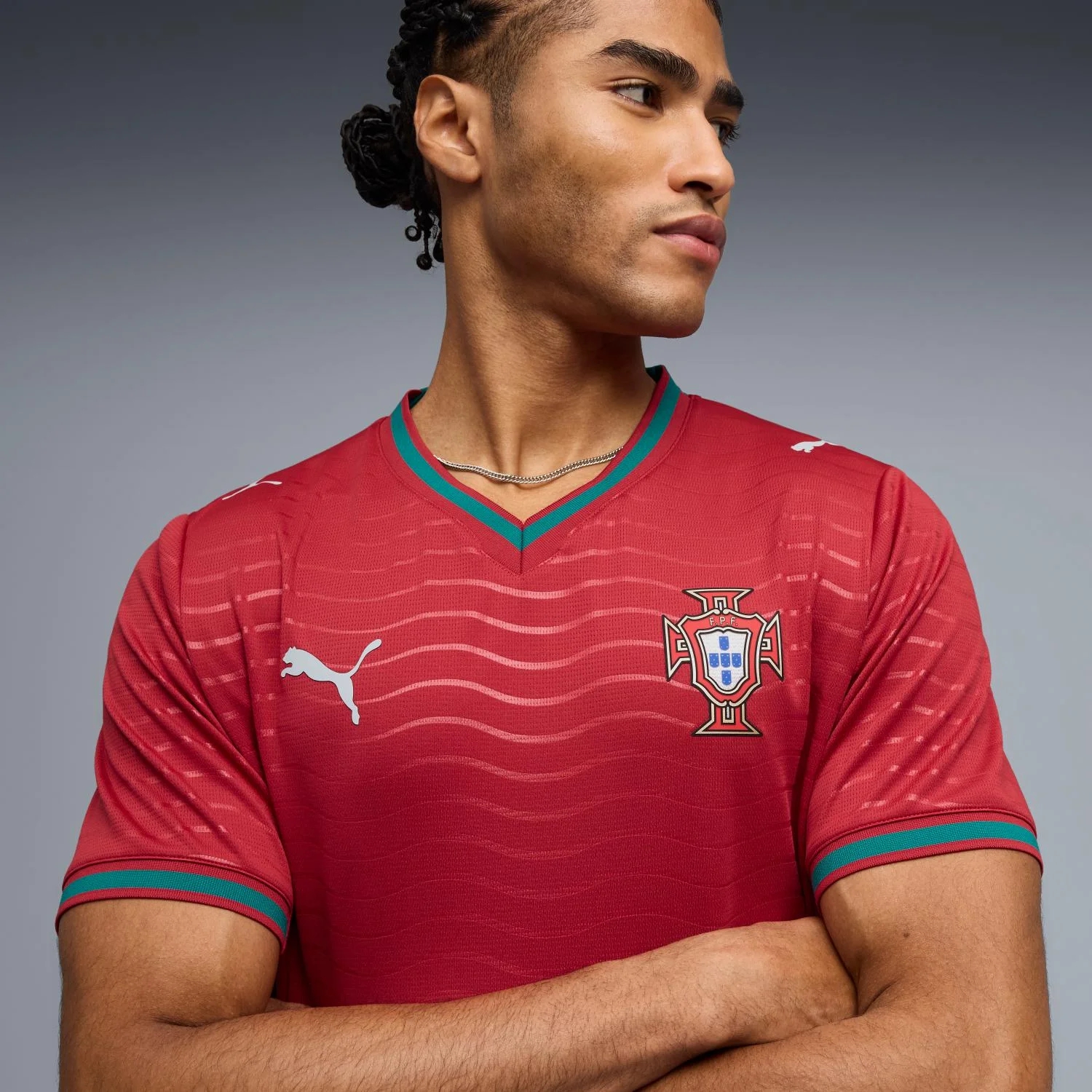 Portugal 2026 Home Jersey - Men's | Wave Inspired Football Shirt Sustainable Regular Fit Soccer Kit-Jersey Chest: 2026 World Cup Soccer Kits