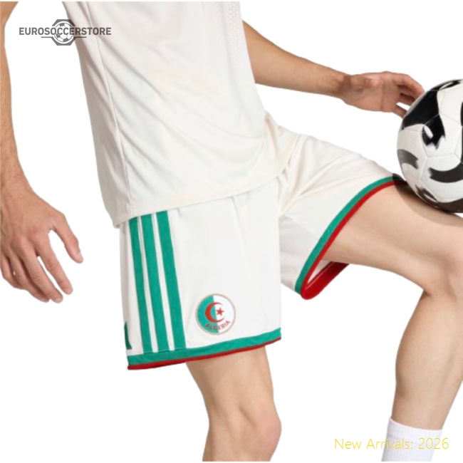 S,Algeria Game Ready 2026-2027 Algeria Home Kit Shorts (White)-Jersey Chest: 2026 World Cup Soccer Kits