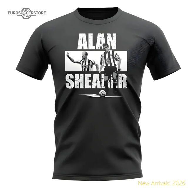 Newcastle Alan Shearer Player Collage Football T-Shirt (Black)-Jersey Chest: 2026 World Cup Soccer Kits
