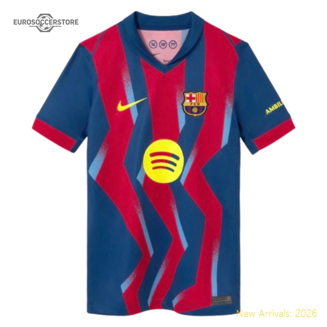Barcelona 2025-2026 Barcelona Fourth (Your Name) Football Top (Kids)-Jersey Chest: 2026 World Cup Soccer Kits