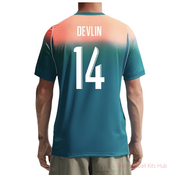 2026-2027 Australia Away Shirt (Devlin 14)-Jersey Chest: 2026 World Cup Soccer Kits
