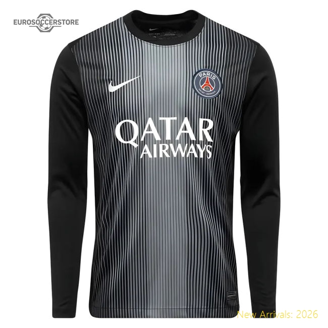 Psg 2025-2026 Goalkeeper Uniform Football Match Kit (Black)-Jersey Chest: 2026 World Cup Soccer Kits