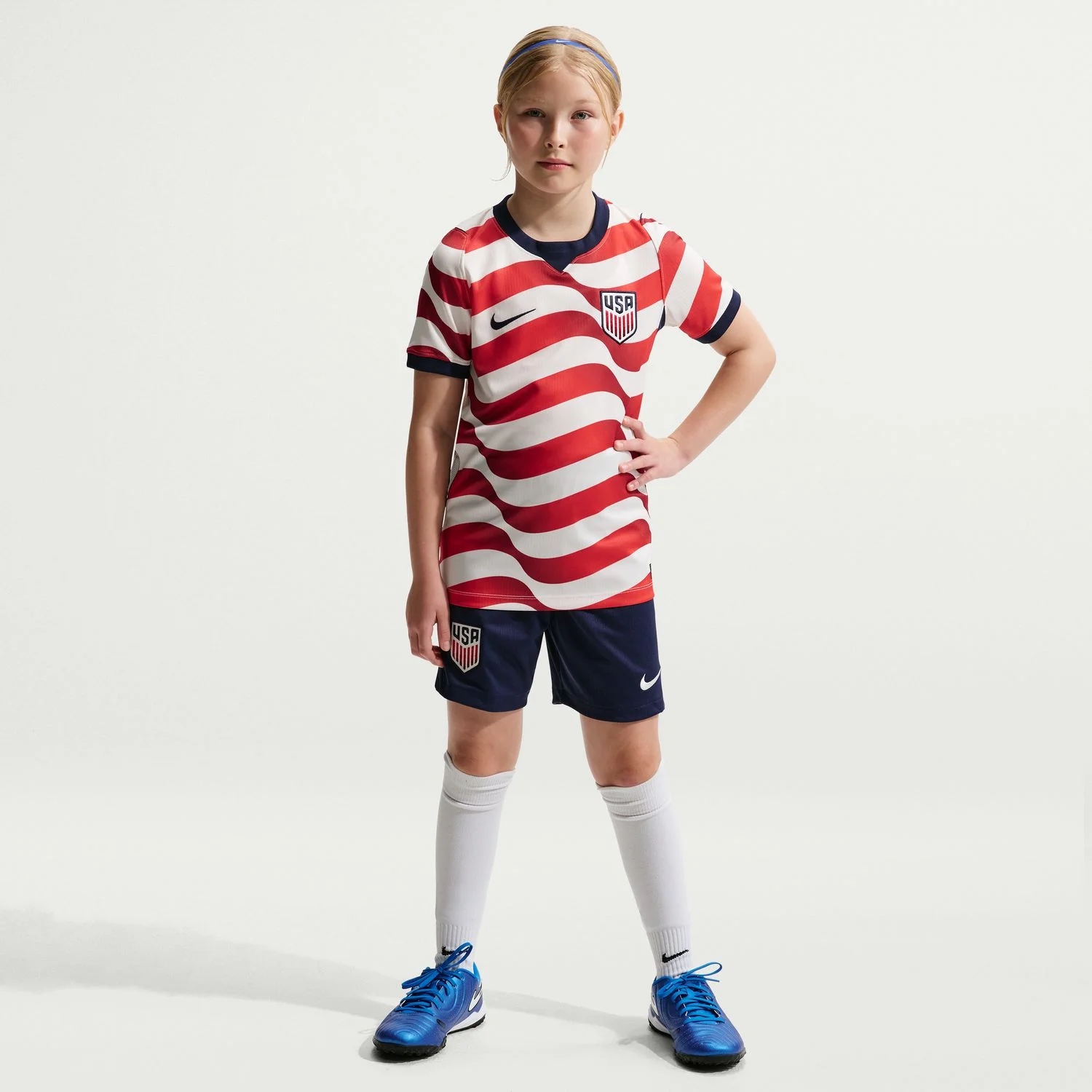 USA 2026 Home Youth Jersey - Radiant Gradient Stripes Edition-Jersey Chest: 2026 World Cup Soccer Kits