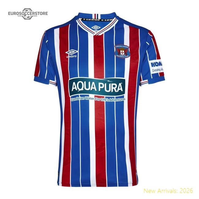 League Two 2025-2026 Home Gear Carlisle United Football Top (Kids)-Jersey Chest: 2026 World Cup Soccer Kits