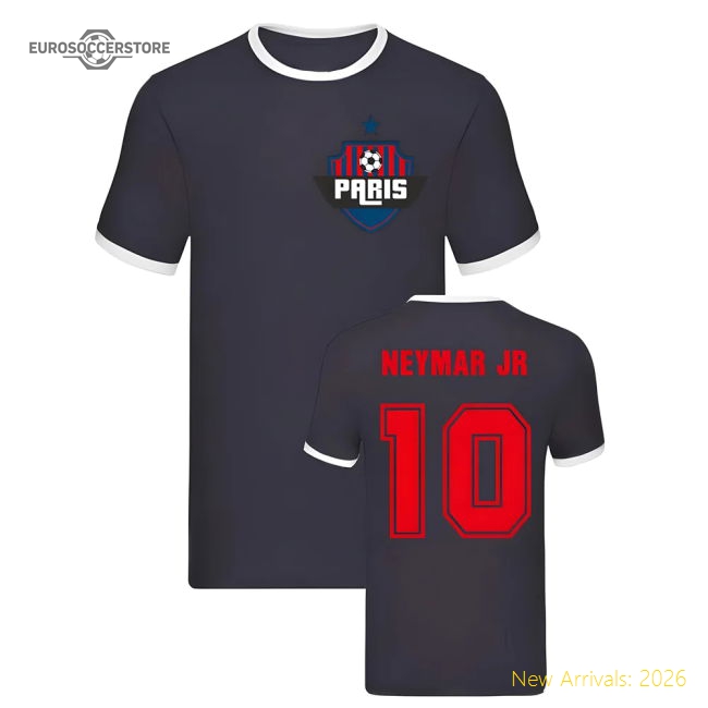 Psg Neymar Jr. Paris Ringer Football Tee (Navy) For Diehard Football Fan-Jersey Chest: 2026 World Cup Soccer Kits