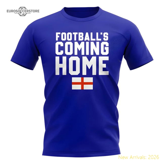England Home Uniform England Footballs Coming Casual T-Shirt Royal-Jersey Chest: 2026 World Cup Soccer Kits