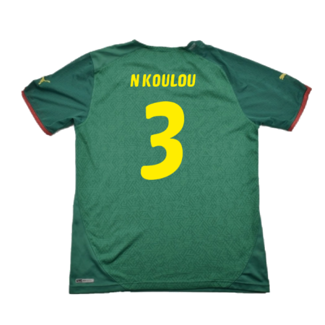 S,Cameroon Cameroon 2010-11 Home Shirt ((Excellent) L) (N Koulou 3)-Jersey Chest: 2026 World Cup Soccer Kits