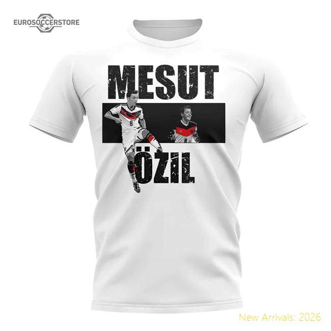 Germany Mesut Ozil Player Collage Fan Fan Tee White-Jersey Chest: 2026 World Cup Soccer Kits