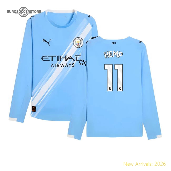 Man City 2025-2026 Home Kit Long Sleeve Player Version Football Top-Jersey Chest: 2026 World Cup Soccer Kits
