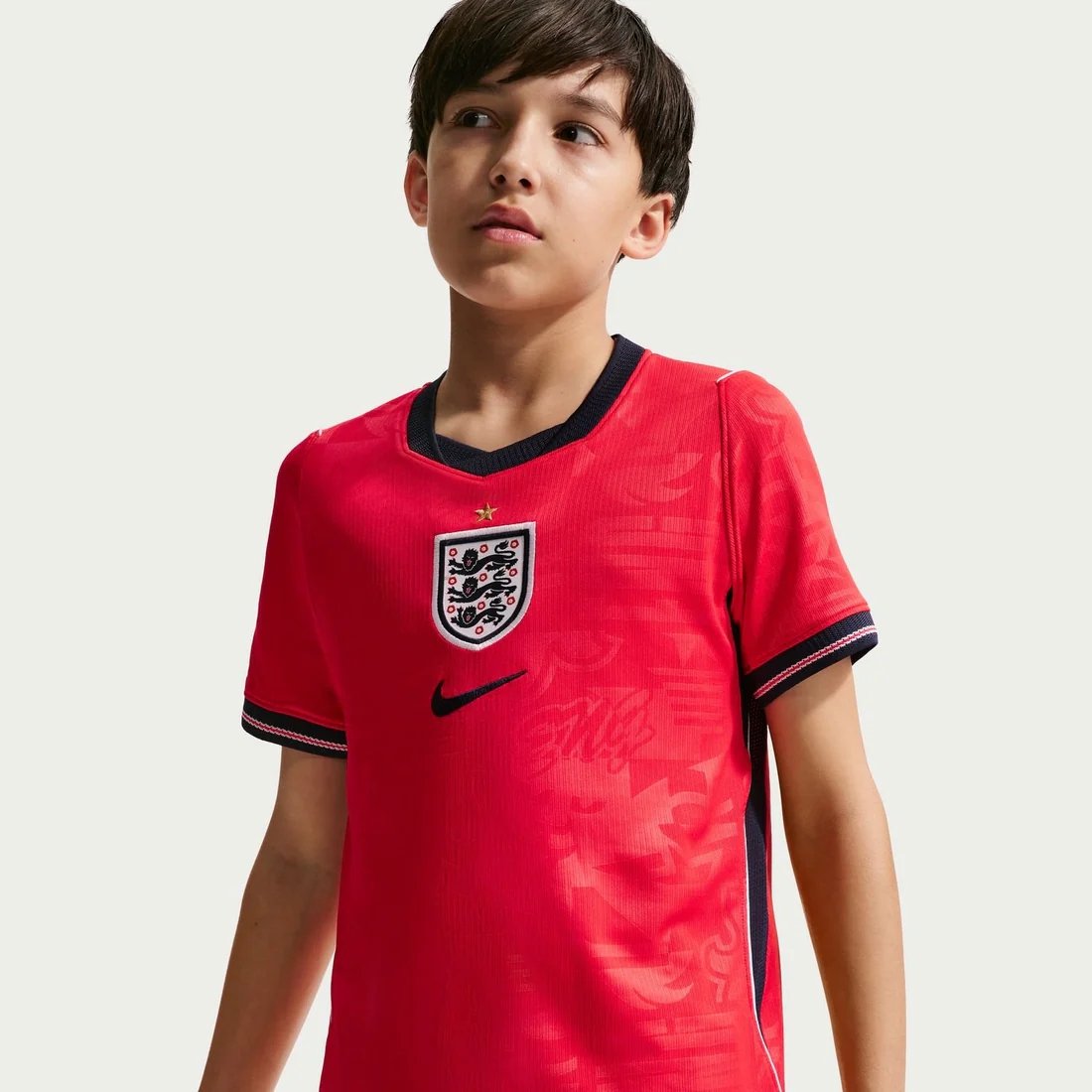 England 2026 Away Youth Jersey - Three Lions Speed Red Junior Kit-Jersey Chest: 2026 World Cup Soccer Kits