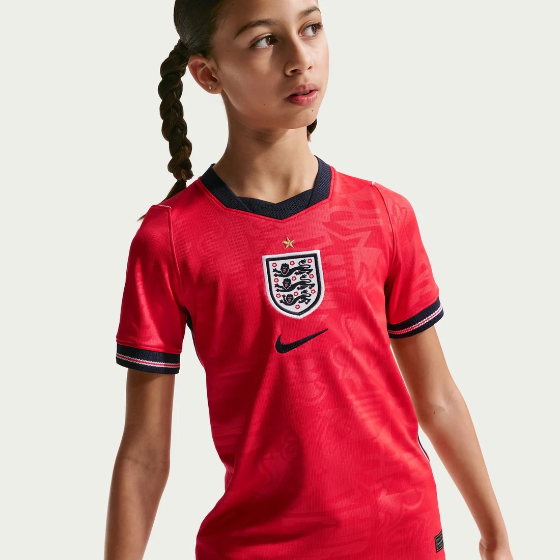 England 2026 Away Youth Jersey - Three Lions Speed Red Junior Kit-Jersey Chest: 2026 World Cup Soccer Kits