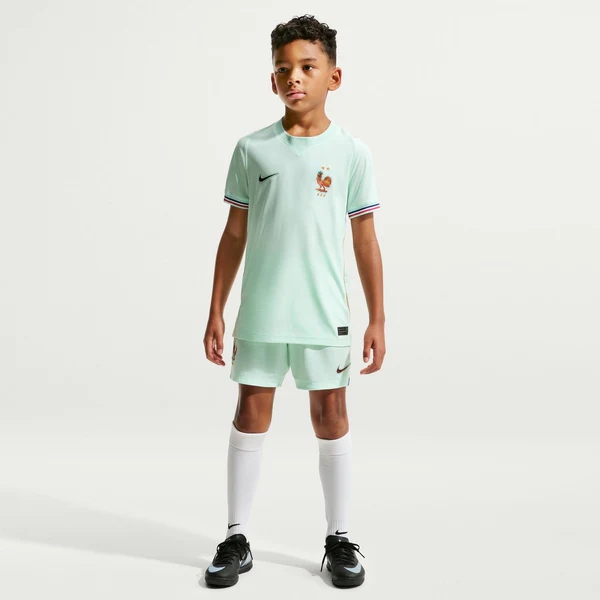France 2026 Away Youth Jersey - Liberté Recharged Teal Kit-Jersey Chest: 2026 World Cup Soccer Kits
