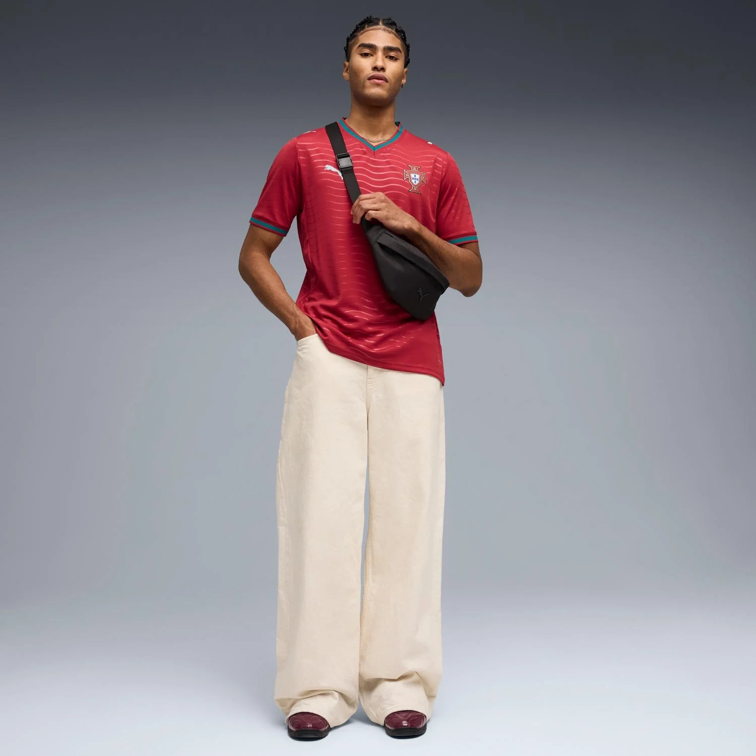 Portugal 2026 Home Jersey - Men's | Wave Inspired Football Shirt Sustainable Regular Fit Soccer Kit-Jersey Chest: 2026 World Cup Soccer Kits
