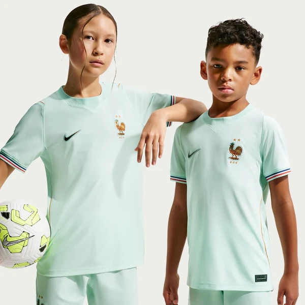 France 2026 Away Youth Jersey - Liberté Recharged Teal Kit-Jersey Chest: 2026 World Cup Soccer Kits