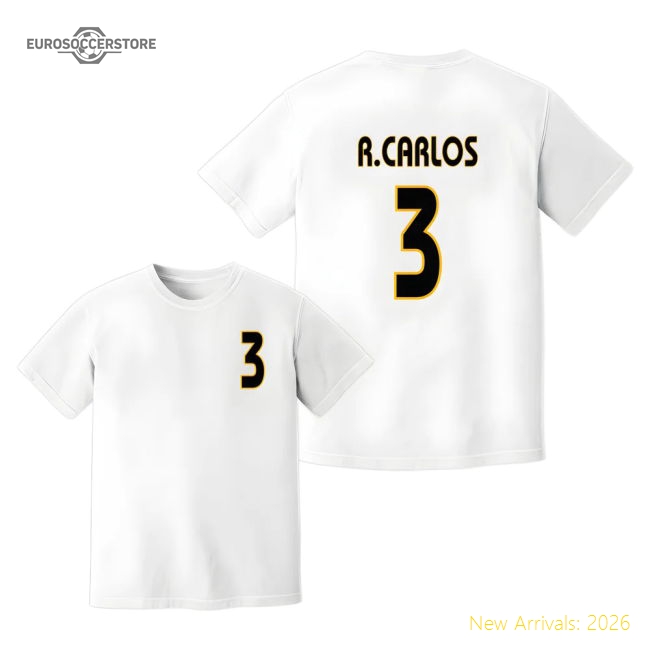 Real Madrid Roberto Carlos Real Madrid Hero Football Tee-Jersey Chest: 2026 World Cup Soccer Kits