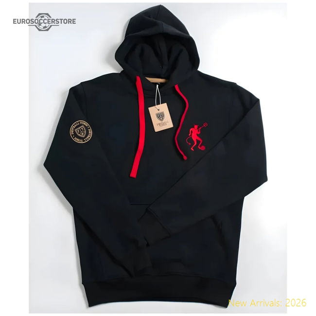 Man Utd Manchester Retro Football Hoodie The Devil Jersey (Black)-Jersey Chest: 2026 World Cup Soccer Kits