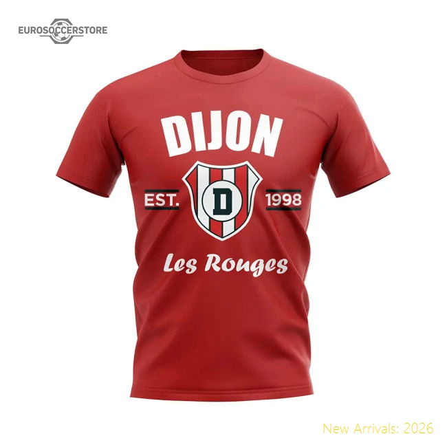 Dijon Dijon Established Football Football T-Shirt (Red)-Jersey Chest: 2026 World Cup Soccer Kits