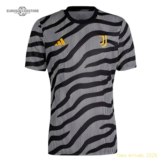 Juventus 2023-2024 Juventus Pre-Match Football Jersey (Black)-Jersey Chest: 2026 World Cup Soccer Kits