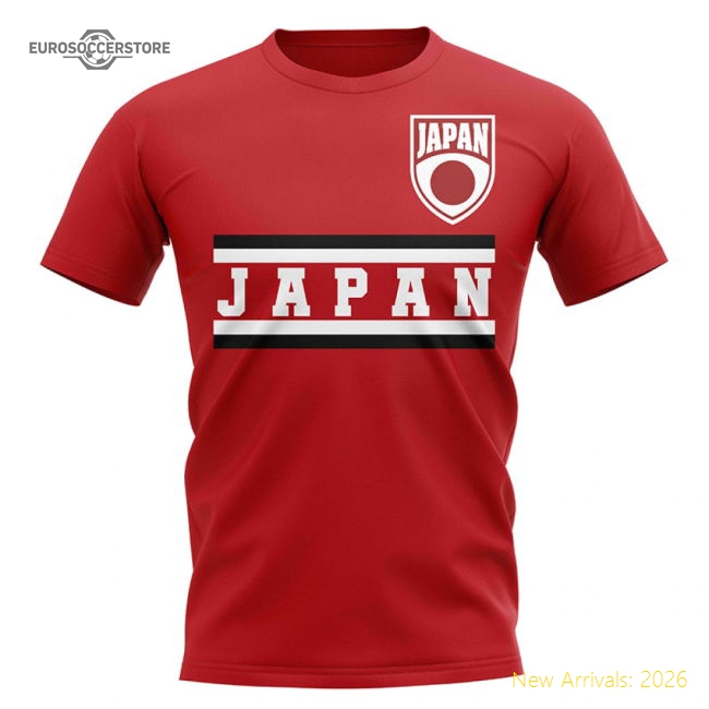 Japan Japan Core Football Country Graphic Fan Tee Red-Jersey Chest: 2026 World Cup Soccer Kits