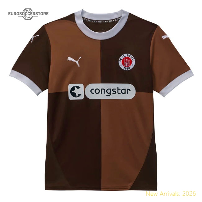 St Pauli 2024-2025 Home Gear Football Match Kit (Kids) For Diehard Footb-Jersey Chest: 2026 World Cup Soccer Kits