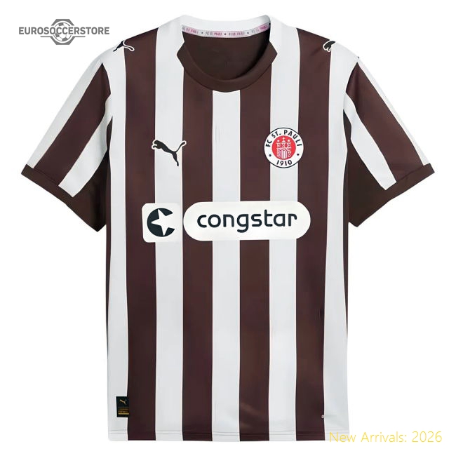 St Pauli 2025-2026 Home Kit St Pauli Football Football Top-Jersey Chest: 2026 World Cup Soccer Kits