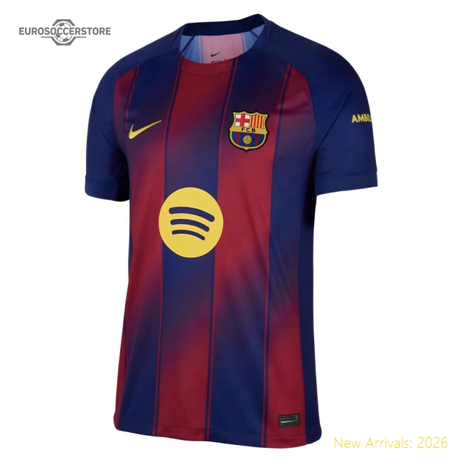 Barcelona 2025-2026 Home Uniform Football Football Top For Diehard Footb-Jersey Chest: 2026 World Cup Soccer Kits