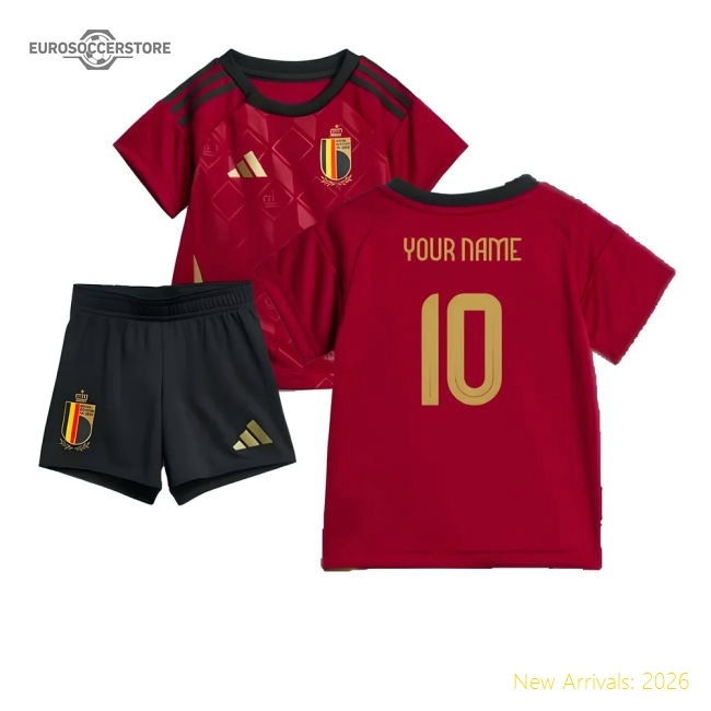 Belgium 2024-2025 Home Gear Belgium Baby Kit (Your Name)-Jersey Chest: 2026 World Cup Soccer Kits