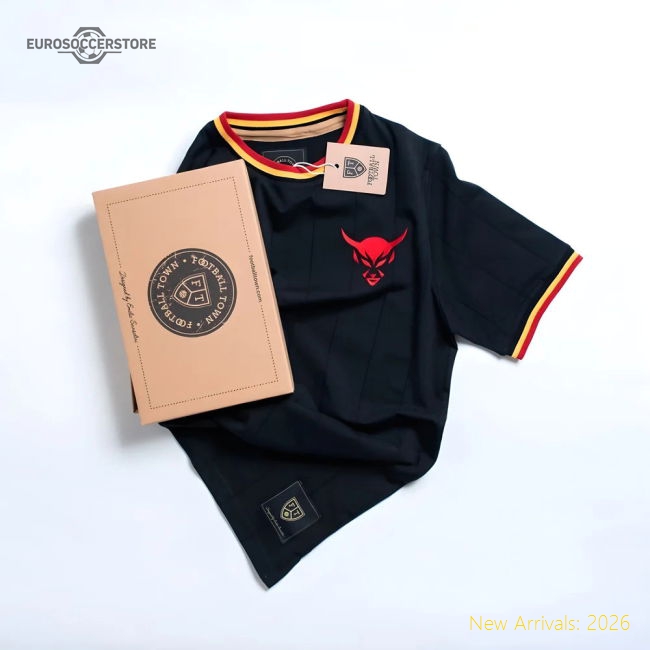 Belgium Vintage Belgium Le Diable Black Soccer Football Jersey-Jersey Chest: 2026 World Cup Soccer Kits